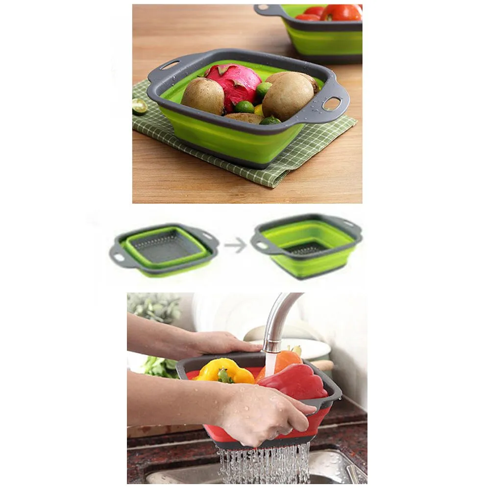 1 Pc Collapsible Kitchen Strainer Colander Folding Rinse Pasta Straining Drainer