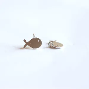 925 Sterling Wholesale Silver Small Fish Charm- Sterling Silver School of Fish Charm, Silver Sea Fish Charm, Gold Fish Charm, Ocean Fish, beads, 271