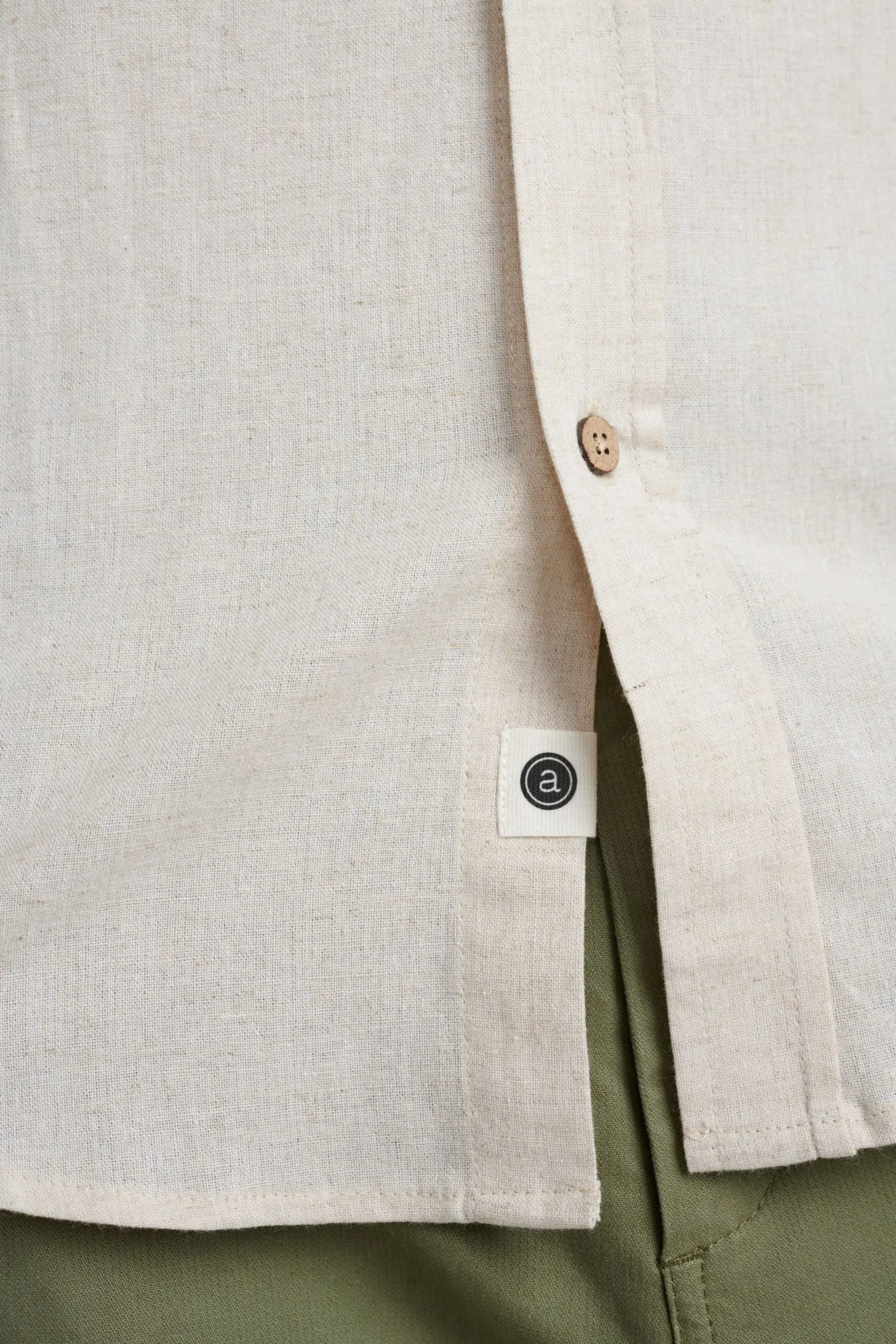 AKLOUIS COT/LINEN SHIRT - Brown Rice