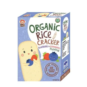 Apple Monkey Organic Rice Crackers - Strawberry   Blueberry