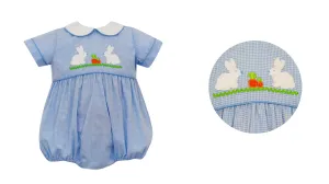 Bunny w/Carrot Gingham Applique Bubble
