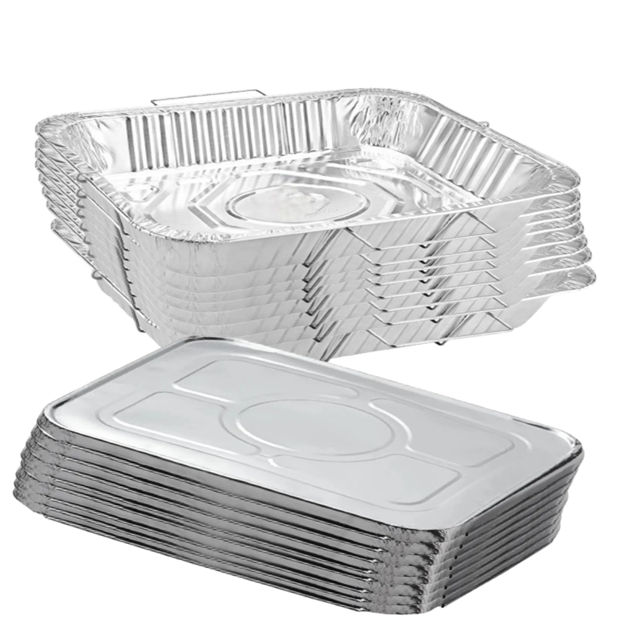Disposable Aluminum 20.75X12.75X3 inches Full Size Pans with  Handle Rack With Lids