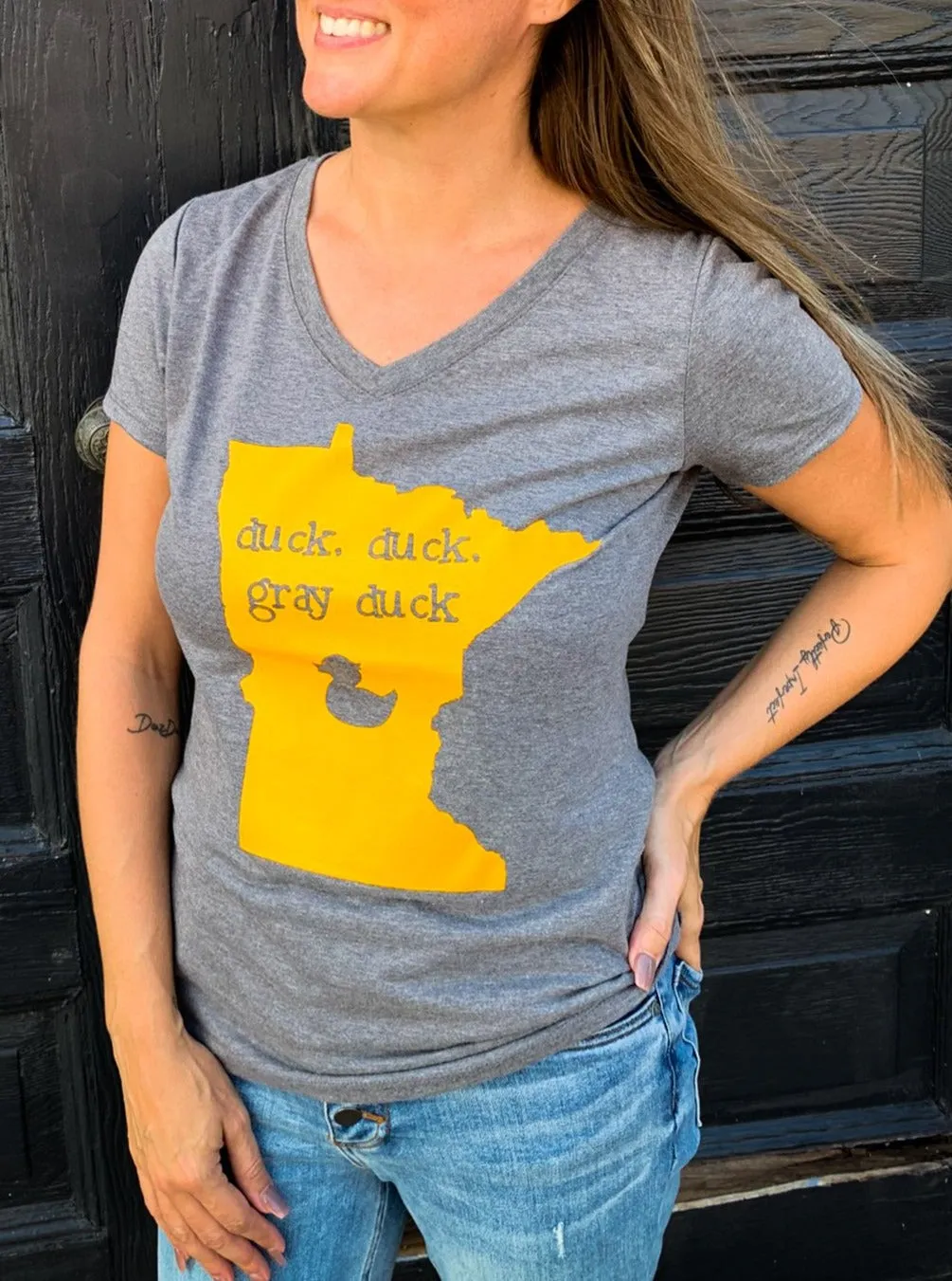 Duck Duck Gray Duck V-Neck Minnesota Tee