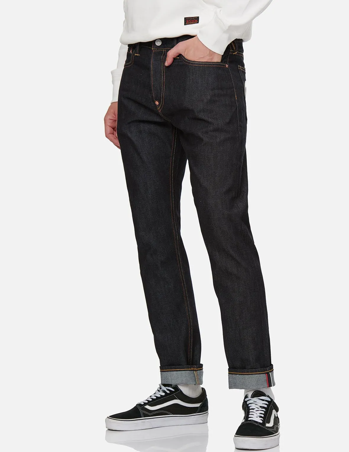 Ecru Seagull Carrot Fit Raw Denim Jeans #2017