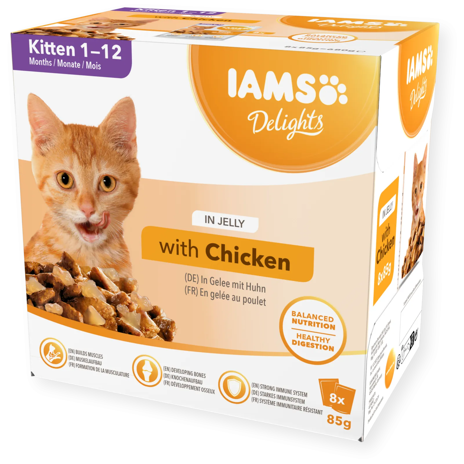 IAMS Wet Kitten Food Delights Kitten Chicken in Jelly 8 x 85g