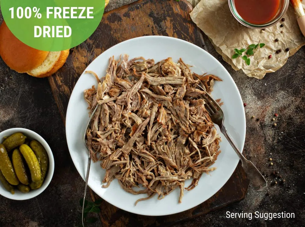 Nutristore Freeze-Dried Pulled Pork #10 Can - 21 Servings