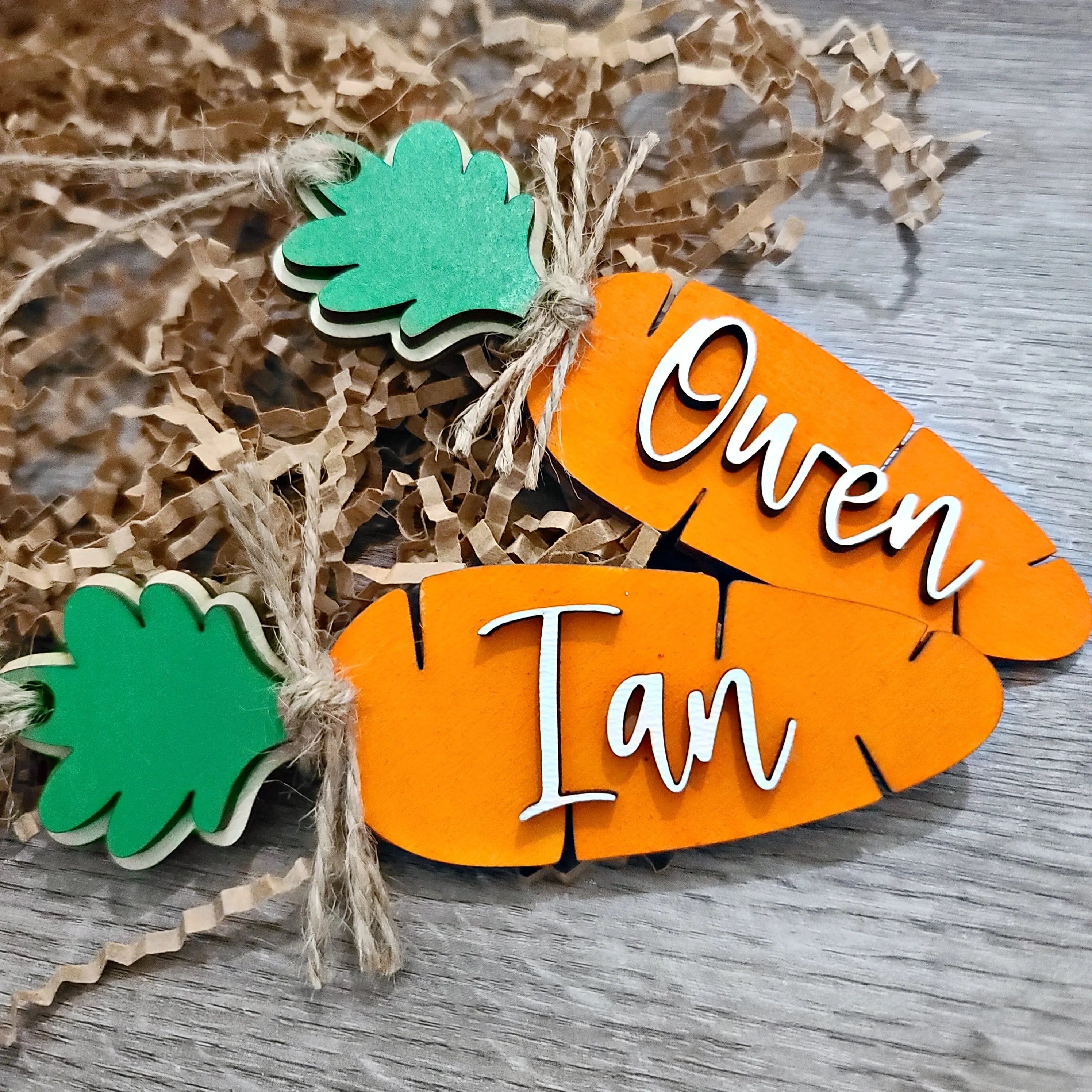 Personalized Carrot Easter Basket Name Tag