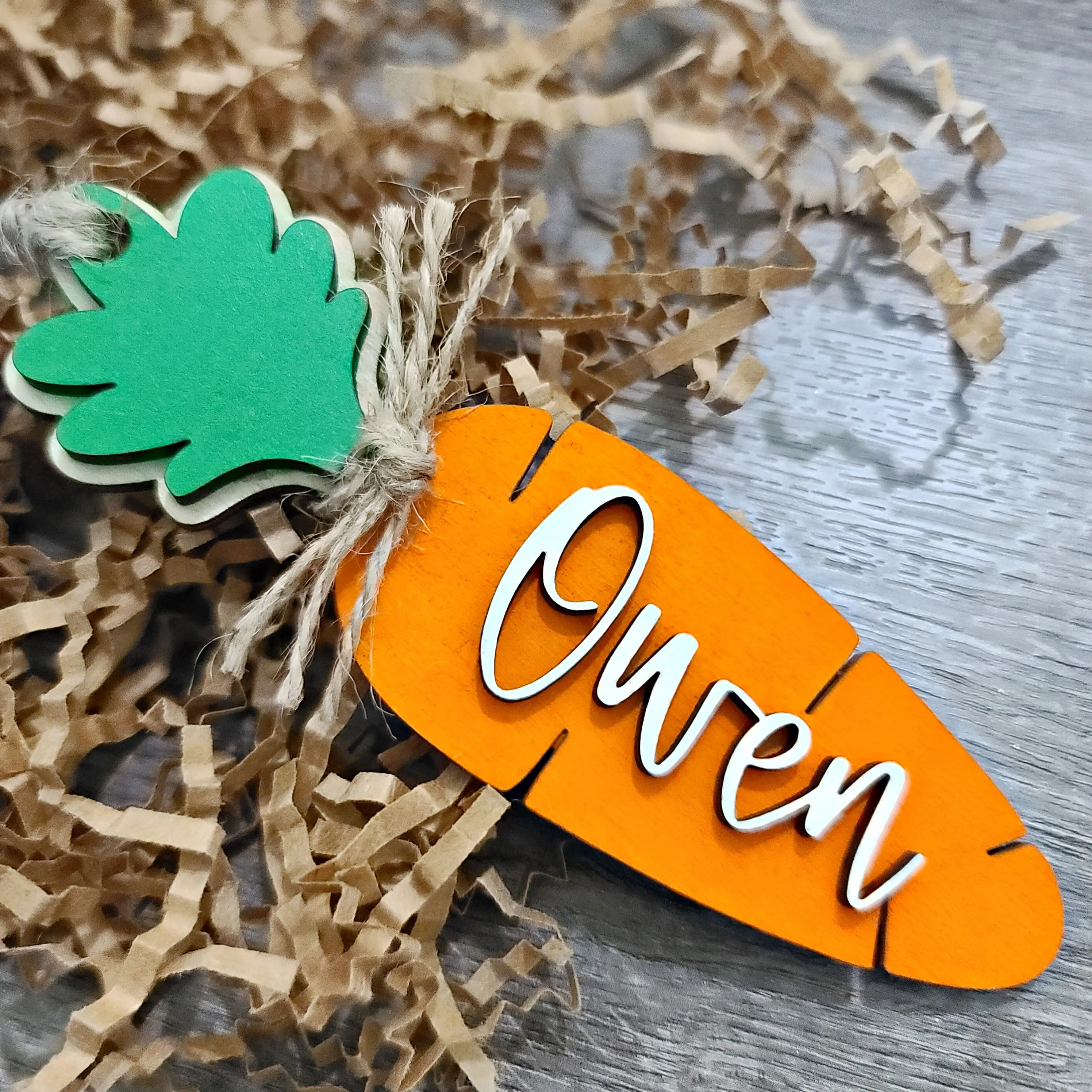 Personalized Carrot Easter Basket Name Tag