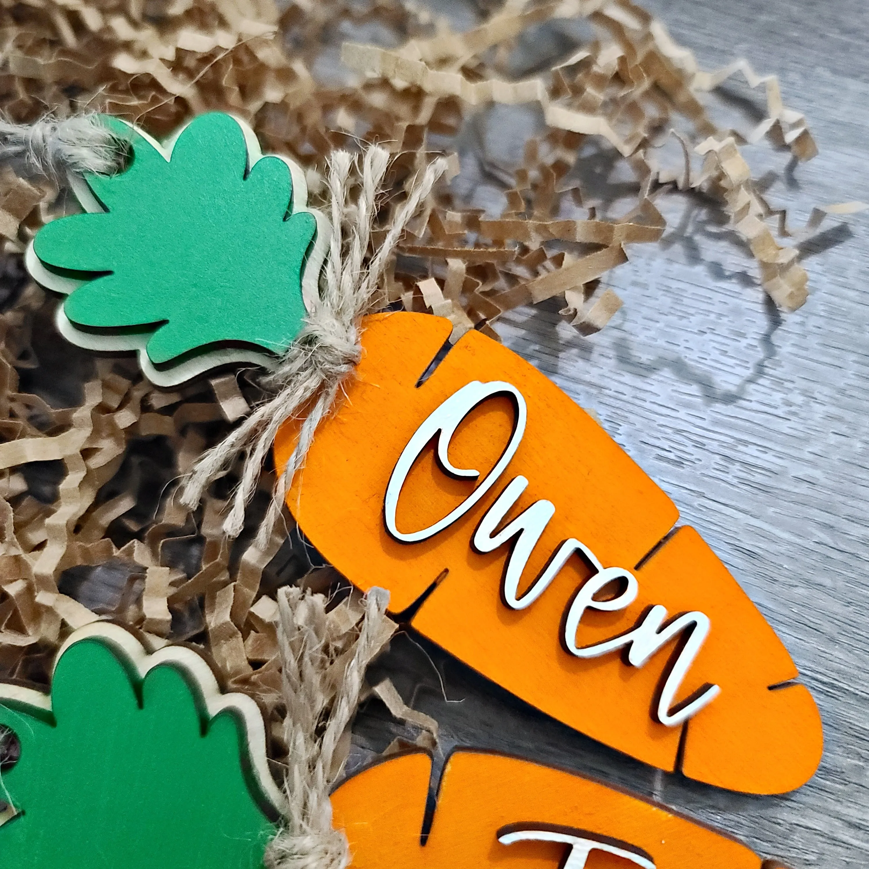 Personalized Carrot Easter Basket Name Tag