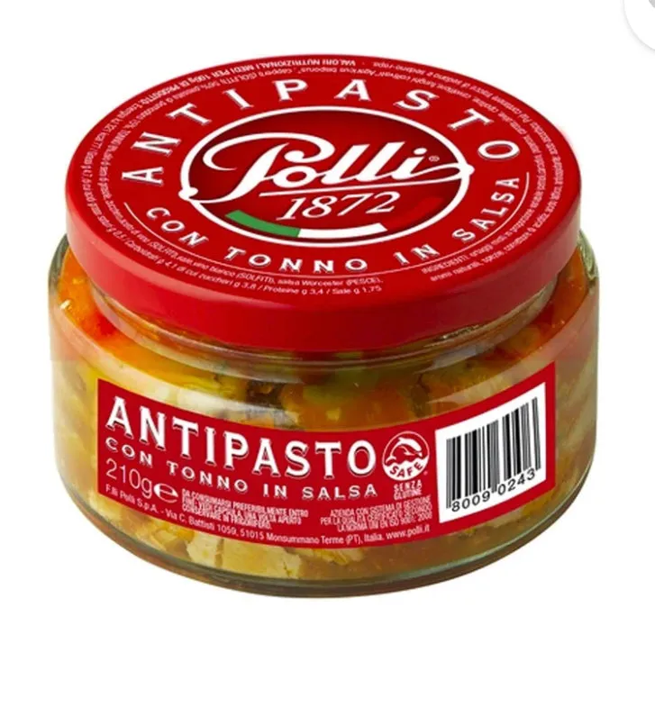Polli Tuna Antipasto in Tomato Sauce, 7.4 oz (Case of 12)