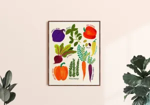 Rainbow of Veggies - Art Print