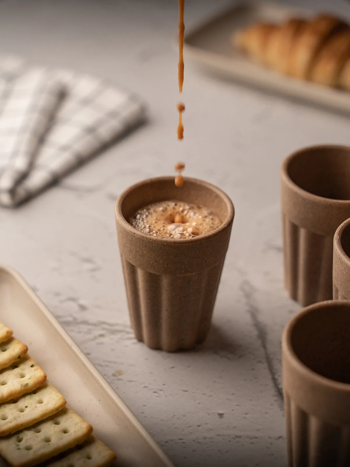 Rice Husk Cutting Chai Cup Set Of Four