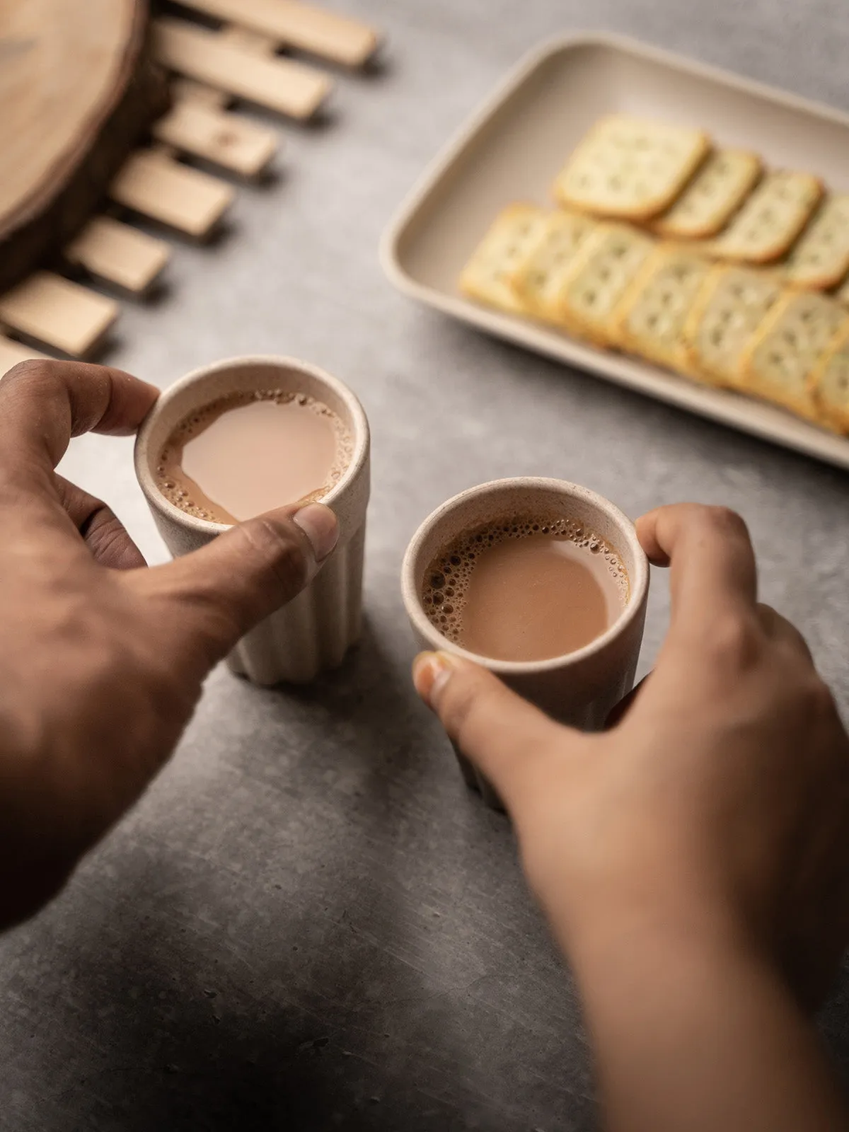 Rice Husk Cutting Chai Cup Set Of Four