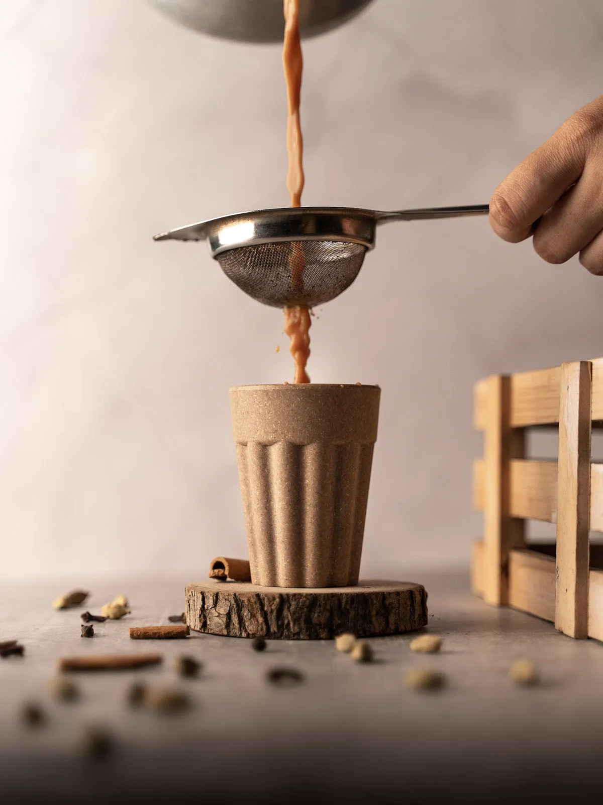 Rice Husk Cutting Chai Cup Set Of Four