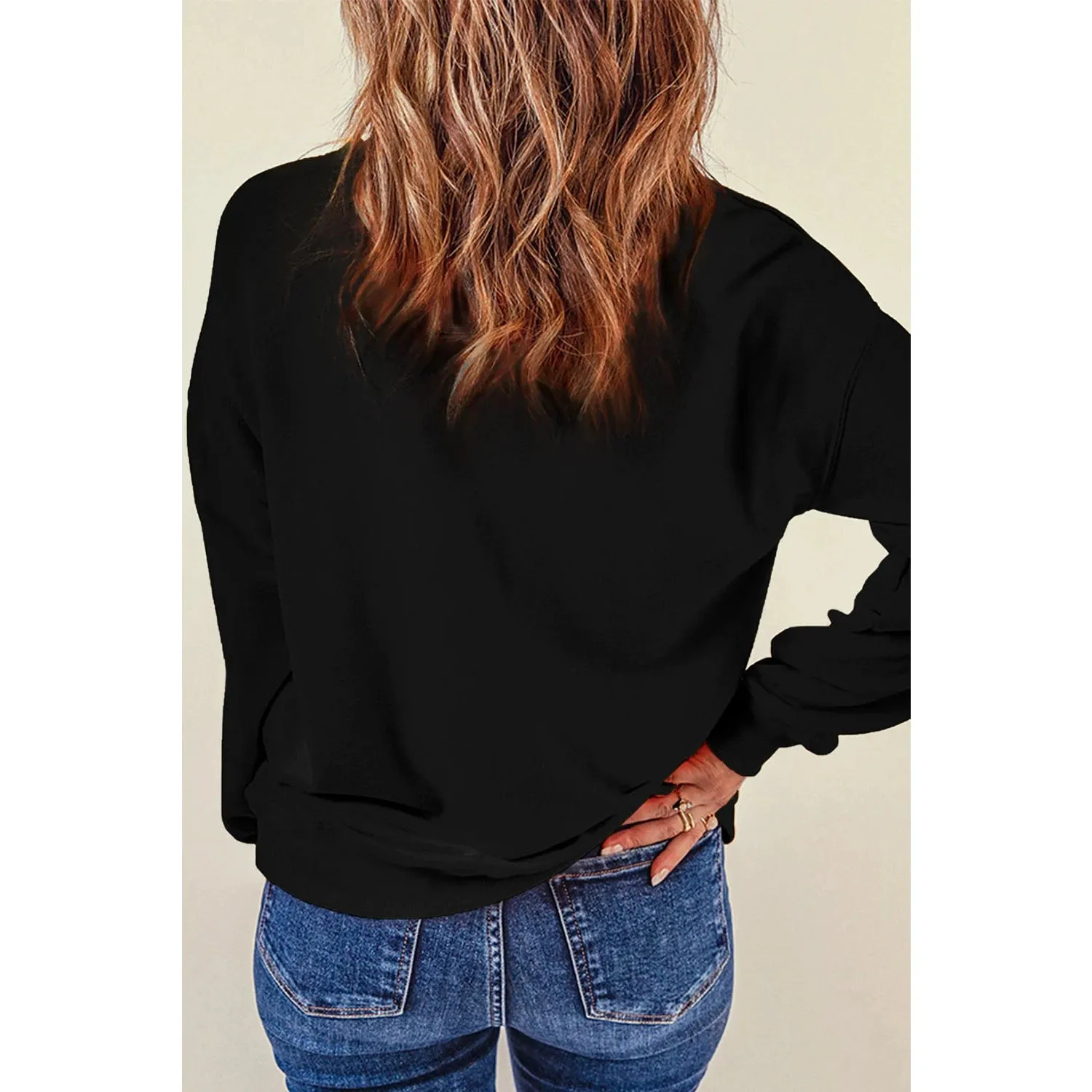 Sequin  Black Pumpkin Sweatshirt
