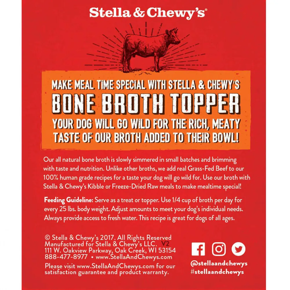 Stella & Chewy's Grass Fed Beef Broth Food Topper for Dogs