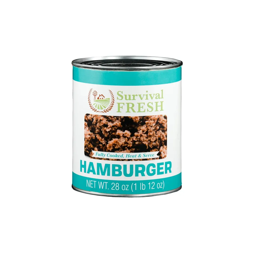 Survival Fresh Meats - Ground Beef 28 oz cans - Case of 12