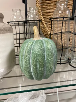 Terracotta Pumpkin - Jade with Gold Highlights